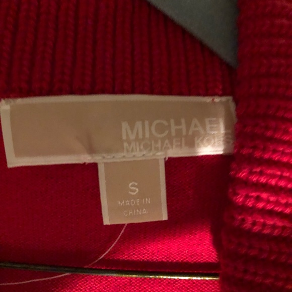 Host Pick! Michael Kors red sweater /fringe. New - Picture 6 of 7