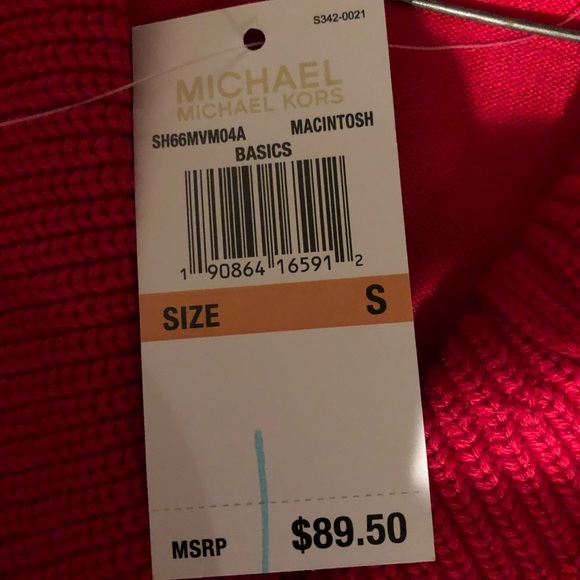 Host Pick! Michael Kors red sweater /fringe. New - Picture 7 of 7