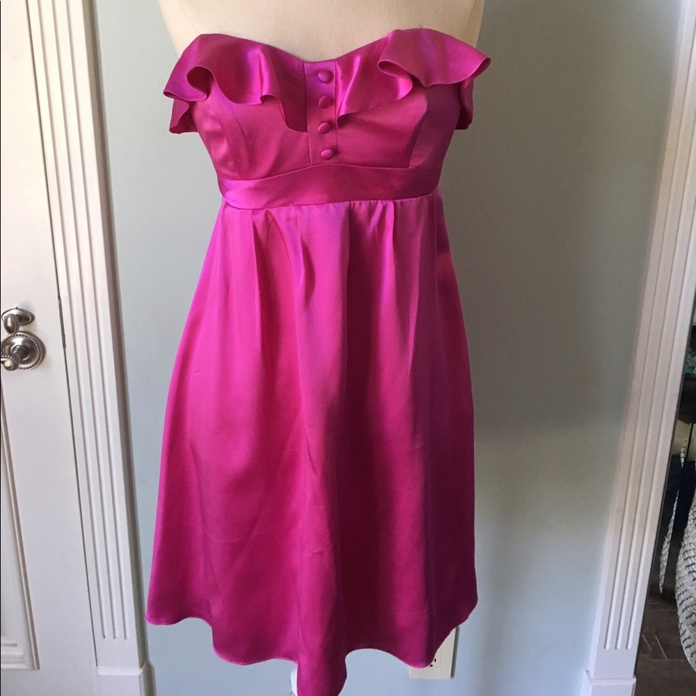 Adorable strapless pink cocktail dress