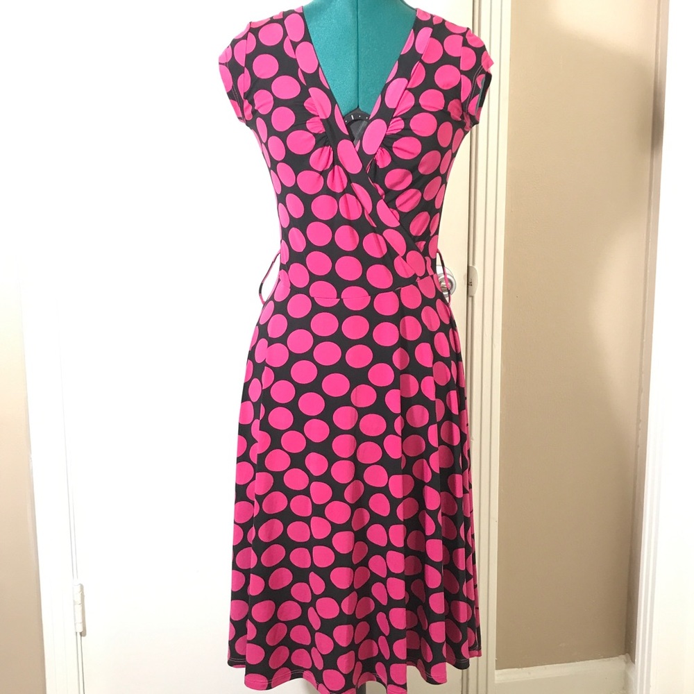 Black with Pink polka dot dress