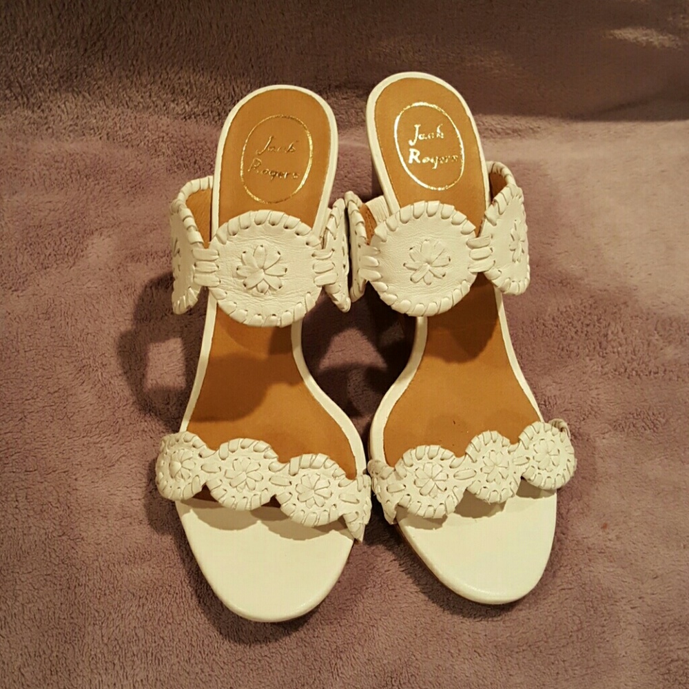 Jack Roger's White Wedge Sandal