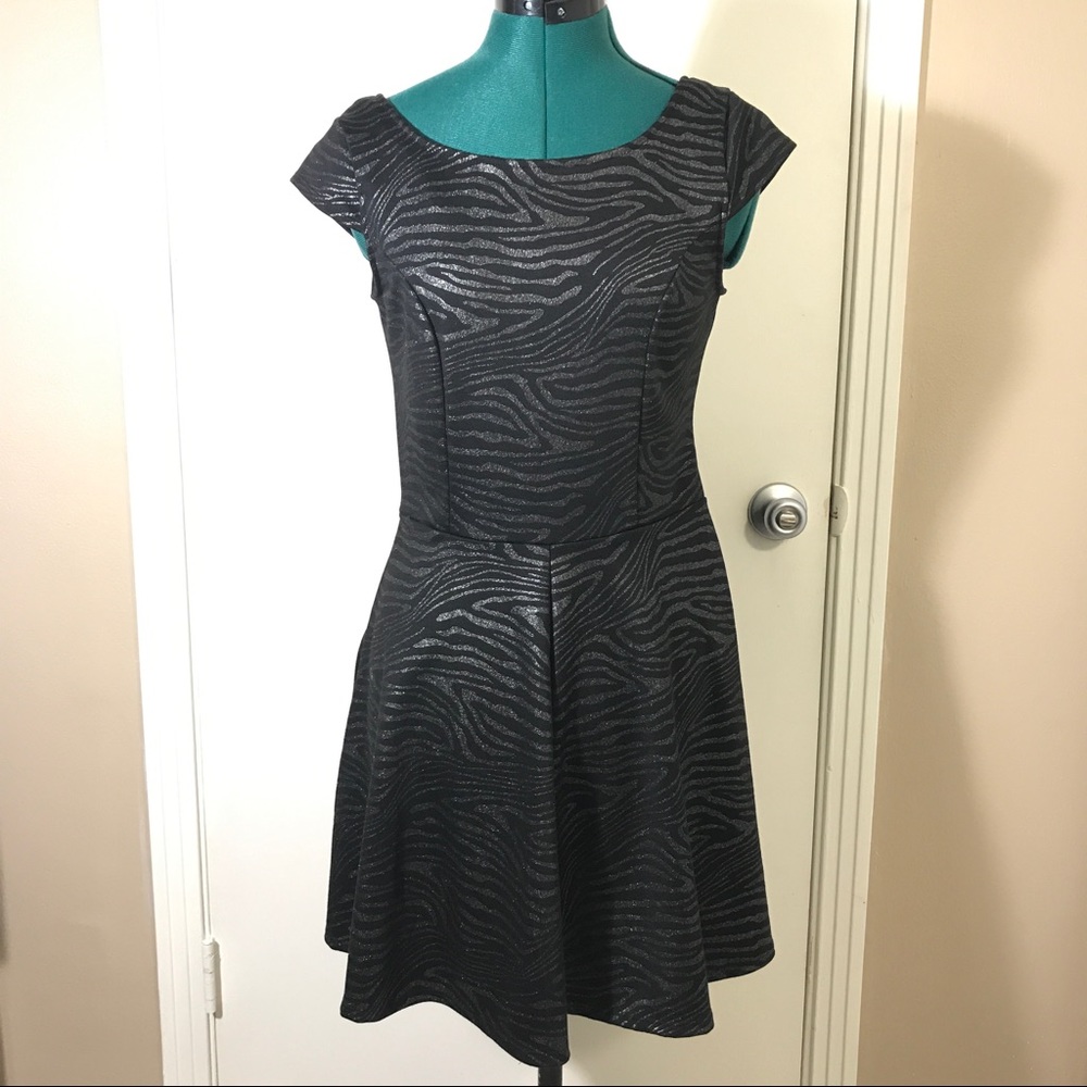 Black and Gray shimmery animal print dress