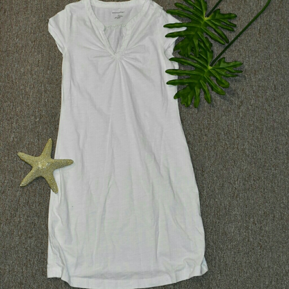 Banana Rep Cotton white sundress/beach cover up