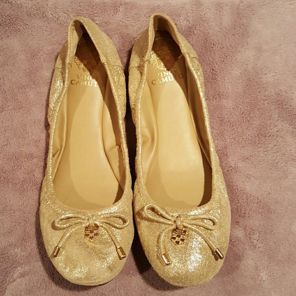 Vince Camuto Gold Ballet Flats