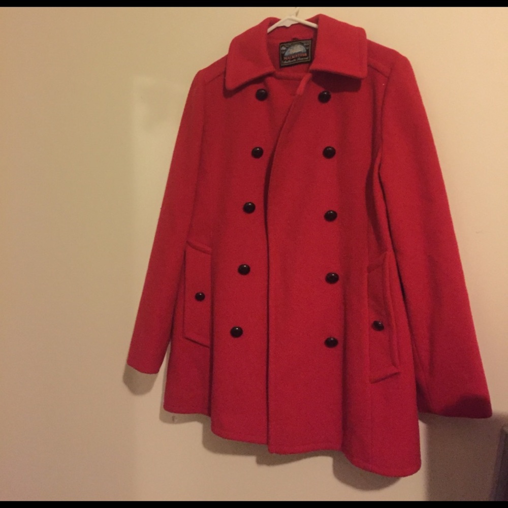 Classy Red Authentic Peacoat