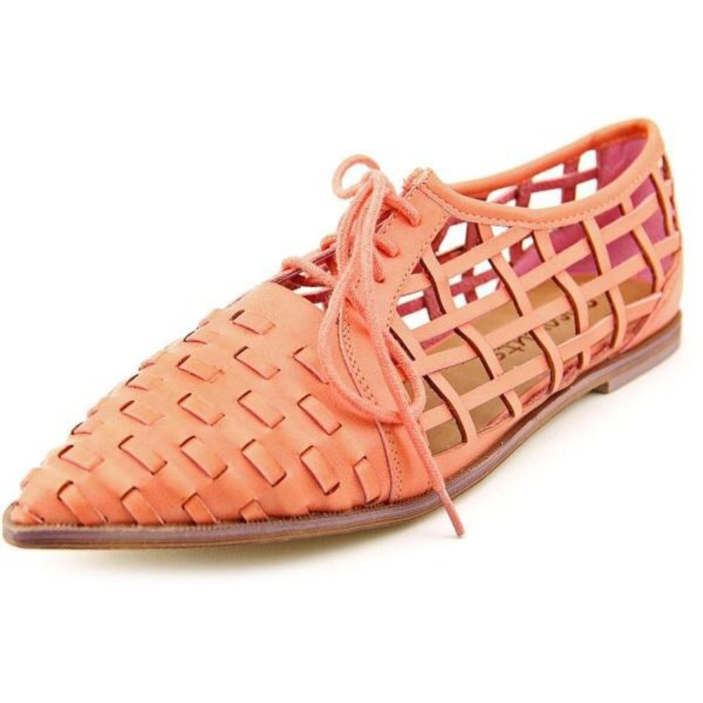 Blush Woven Lace Up Boyfriend Oxford - Picture 4 of 6