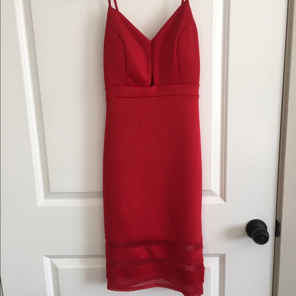 Red midi dress