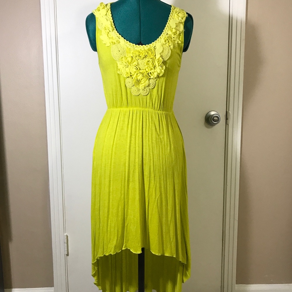 Lovely high low dress with fabulous neck detail