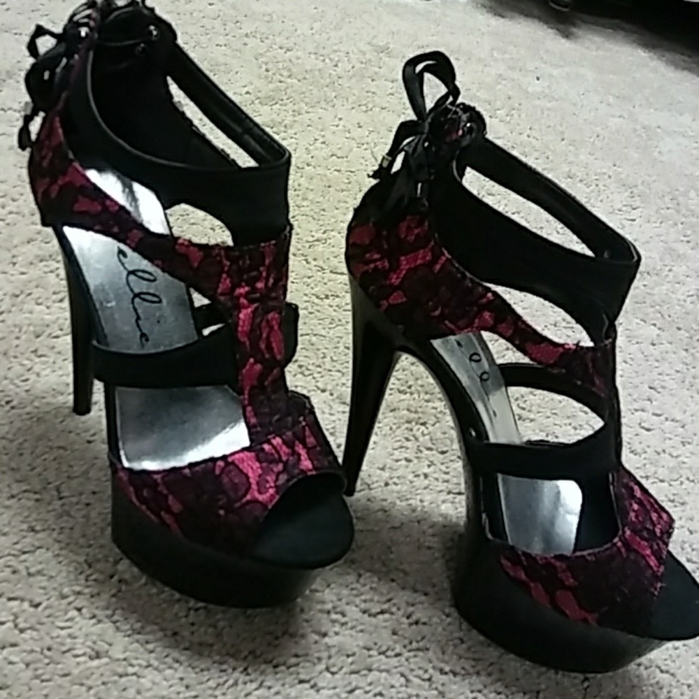 Lacy pink and black