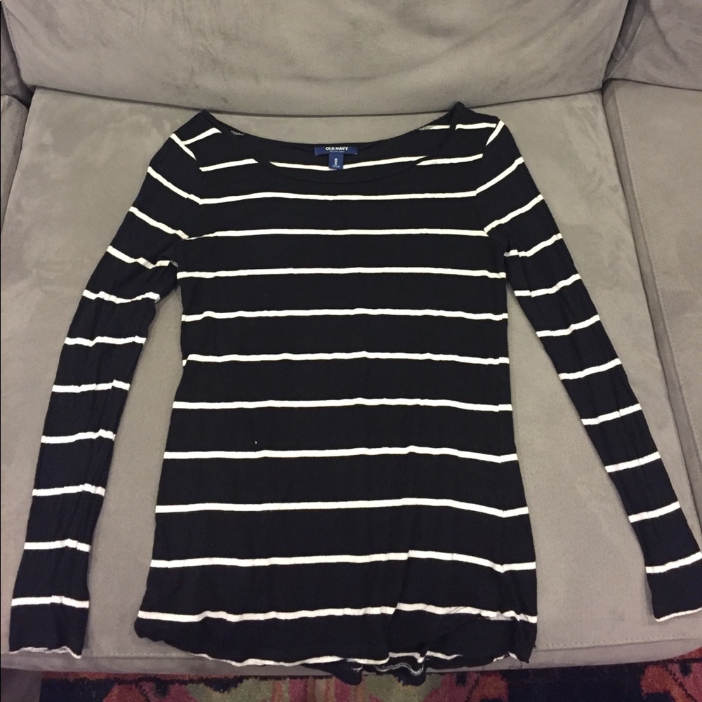 Old Navy Stripped Wide Neck Long Sleeve