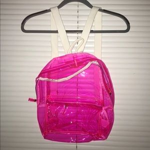 Plastic Neon Pink Backpack