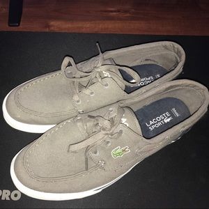 Lacoste Grey/Blue Boat Shoes Size 11