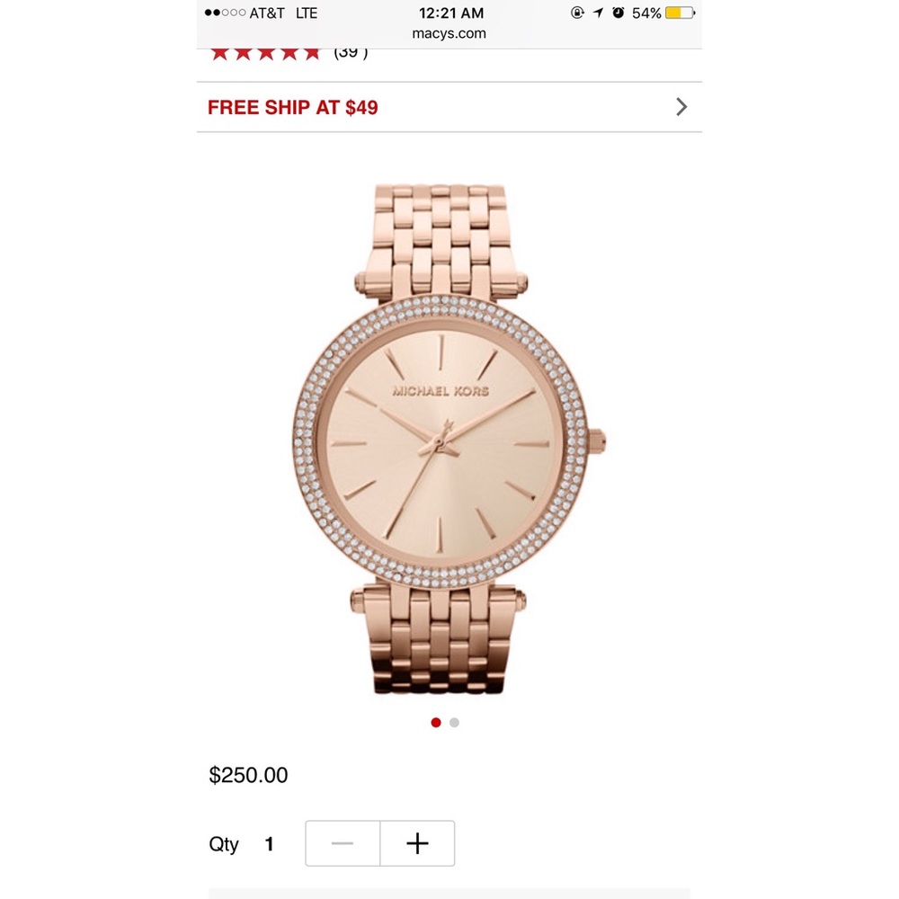 Michael Kors Rose Gold Watch
