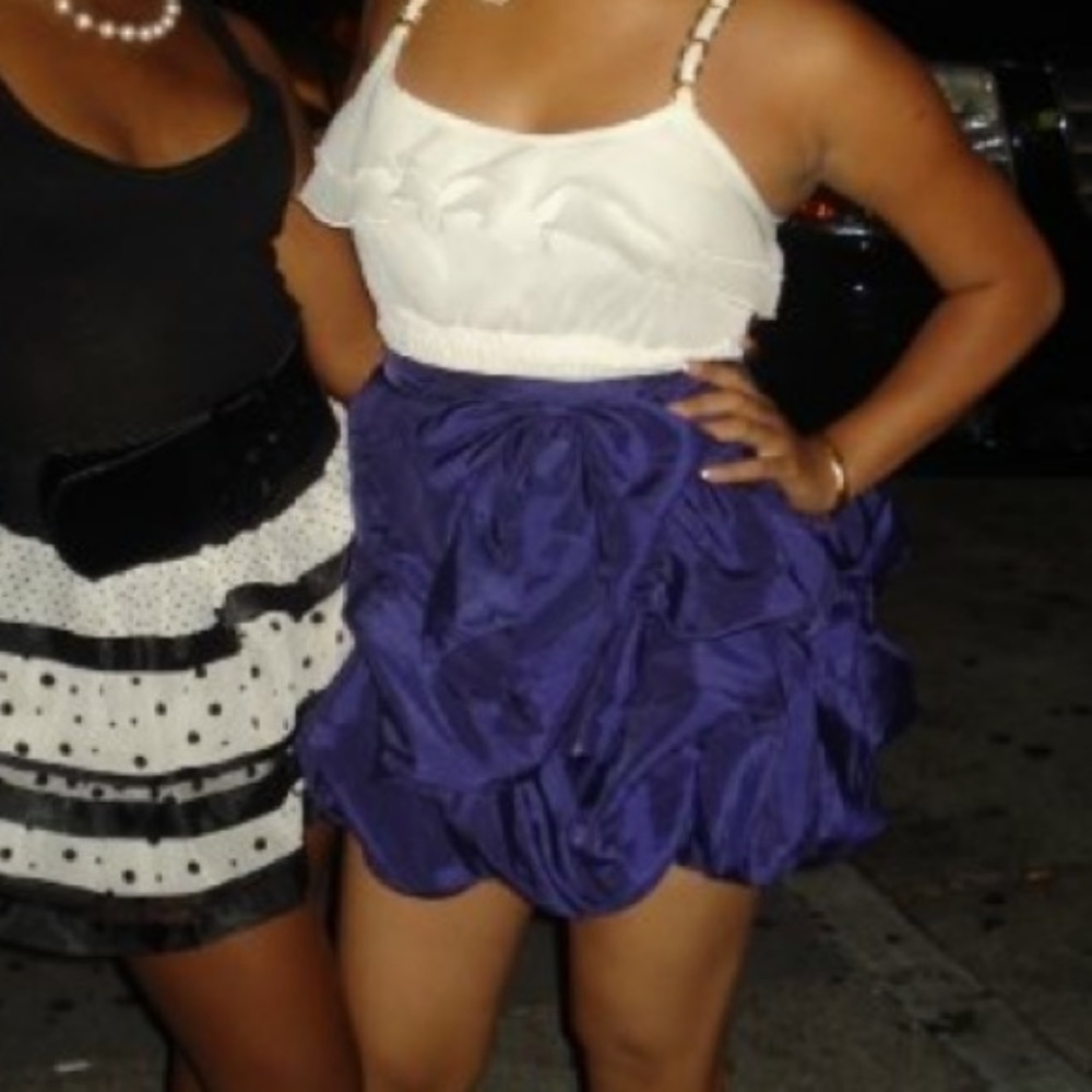 Satin purple Ruffle skirt!