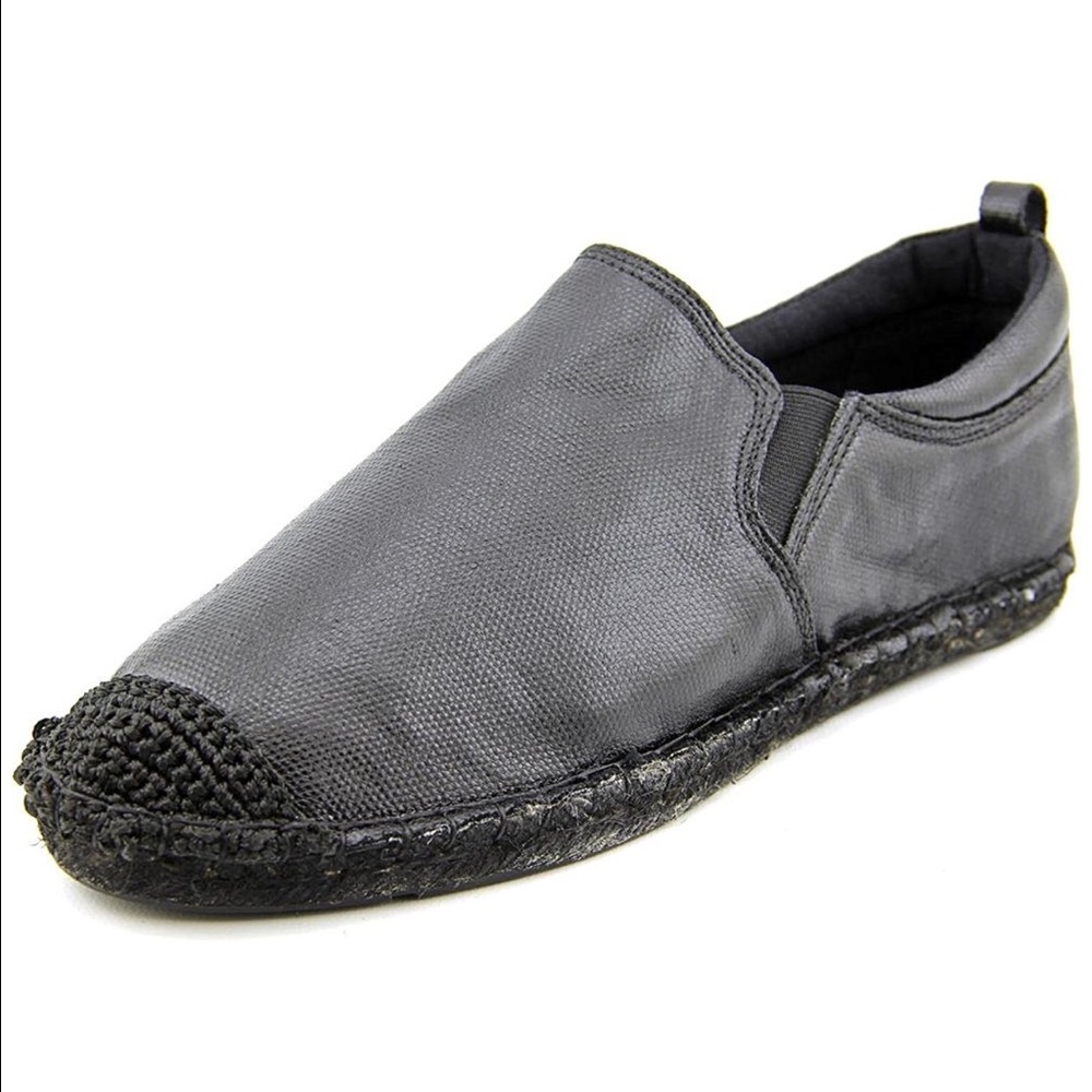 NIB Black Slip On Jute Espadrille Moccasin Loafers - Picture 4 of 4