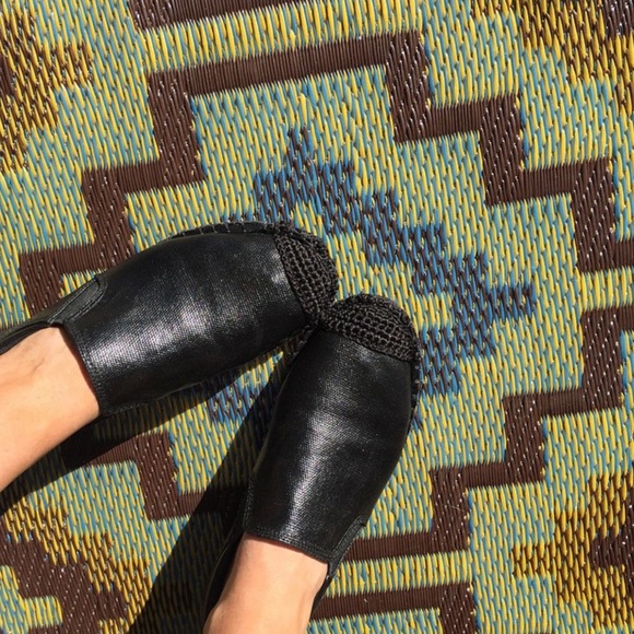 Anthropologie Shoes - NIB Black Slip On Jute Espadrille Moccasin Loafers