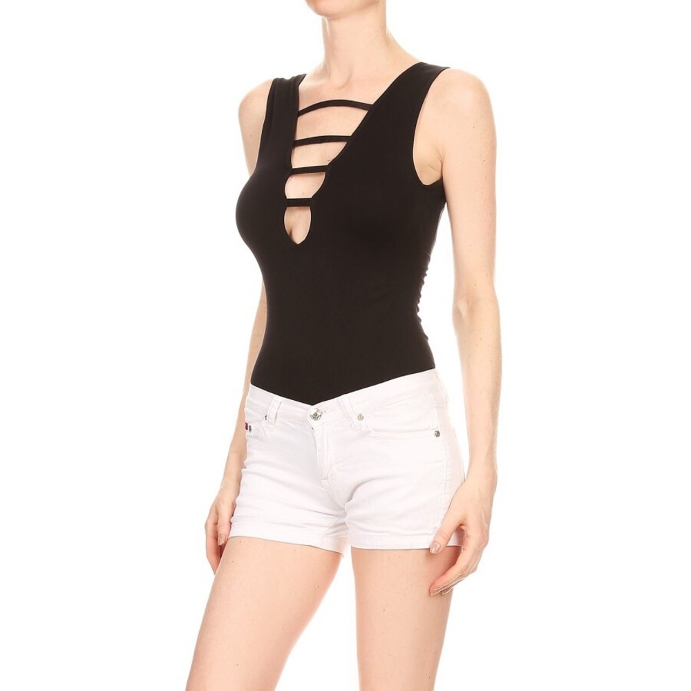 VEGAS Black Cutout bodysuit