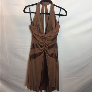 BEBE Halter Brown Party Dress