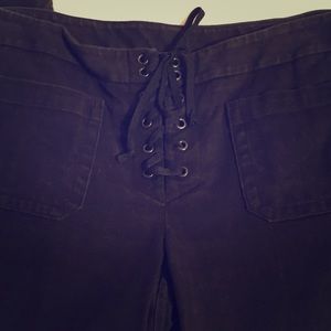 Lace Up Black Express Pants