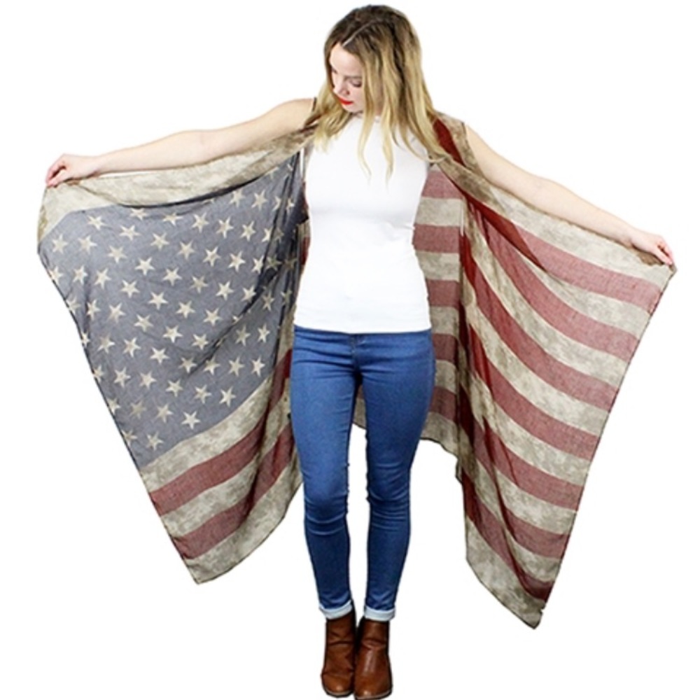 VINTAGE AMERICAN FLAG SLEEVELESS VEST - Picture 8 of 8