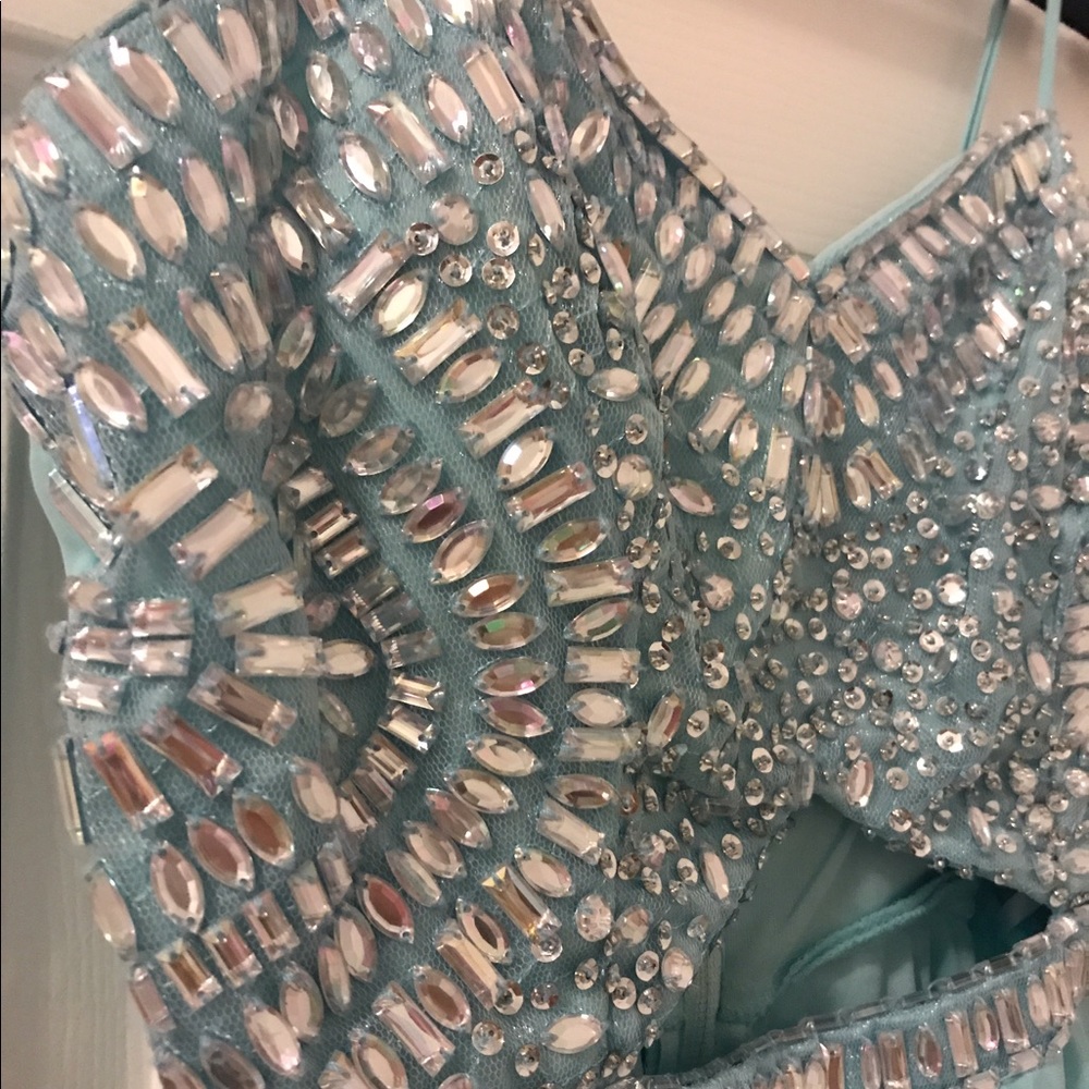 Turquoise Prom Dress - Picture 4 of 4