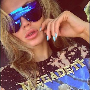 Last 1 "Rolling Stone Babe" Flattop Mirror Aviator