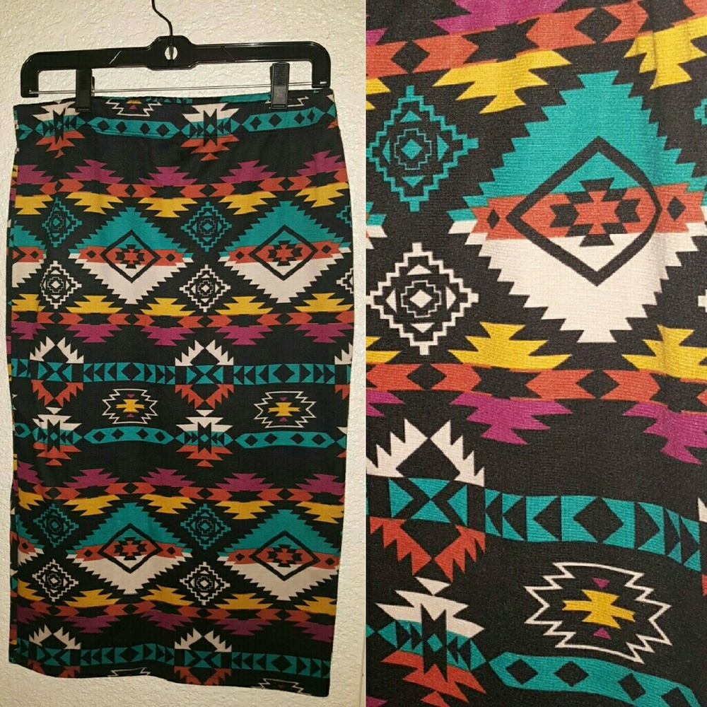 Tribal print  pencil skirt