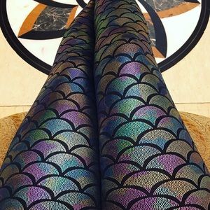 Mermaid leggings multicolor silver purple leggings