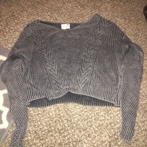 LA Hearts distressed cropped sweater