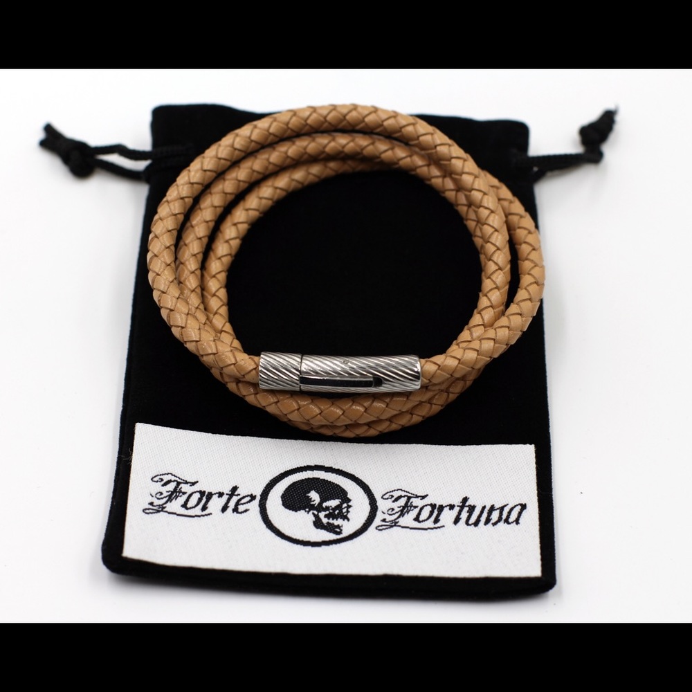 tan triple wrap bracelet