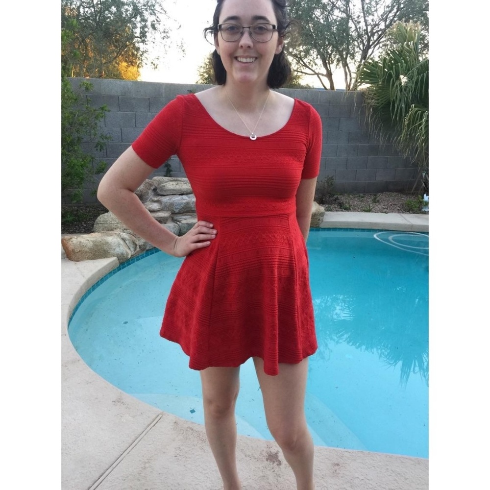 H&M red skater dress