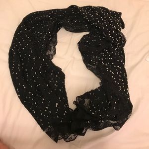 ‼️Long black and white lace scarf