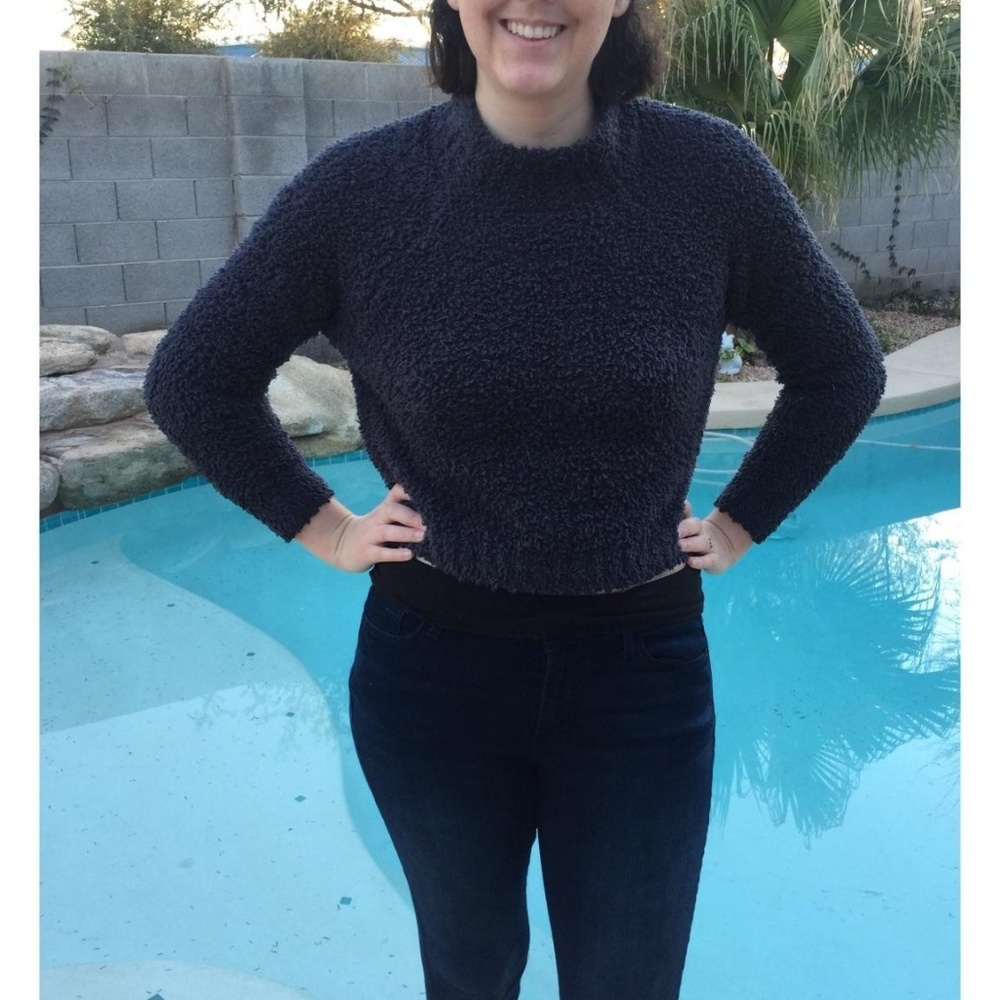 Forever fuzzy sweater crop top