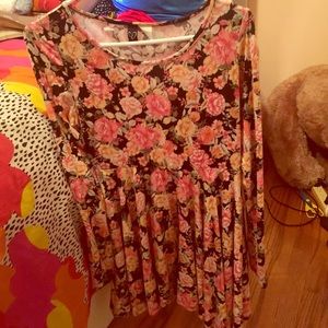 Floral short long sleeve dress