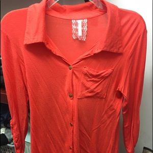 Orange 3 quarter sleeve top