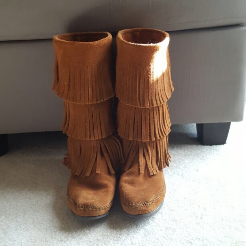 Minnetonka three layer fringe boot