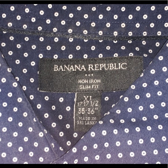 BANANA REPUBLIC No-Iron XL Slim Fit Dress Shirt - Picture 5 of 6