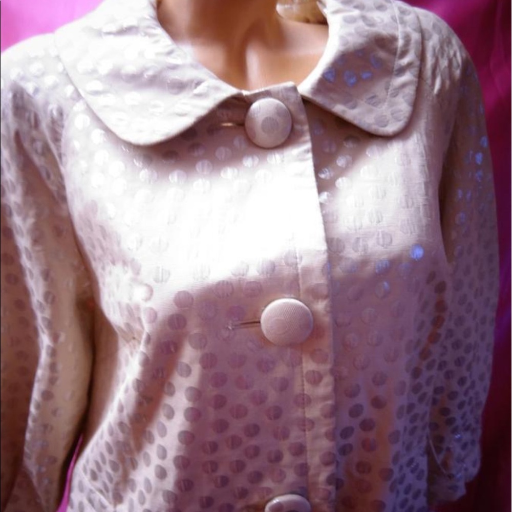 Charles Gray Audrey peacoat polka dot Ivory trench