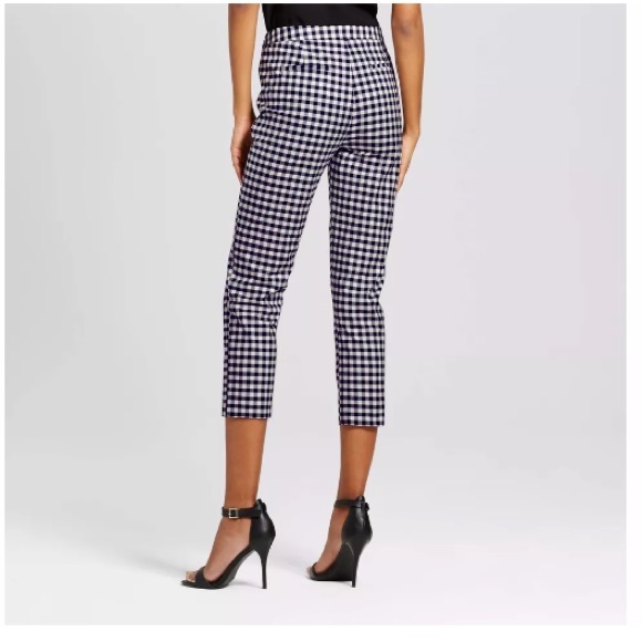 Victoria Beckham Target Blue & White Gingham Pant - Picture 1 of 3