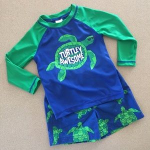 Gymboree Swim Trunks and Rash Guard
