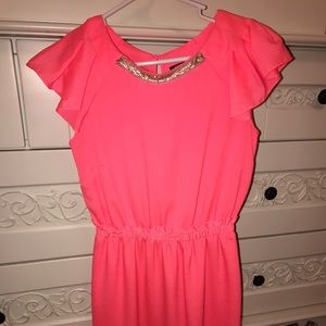 EUC Gianni Bini Coral and Gold Dress