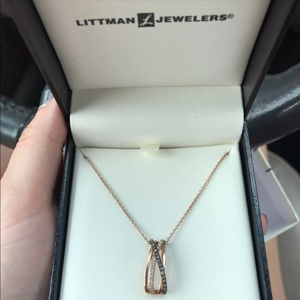 Rose gold diamond necklace