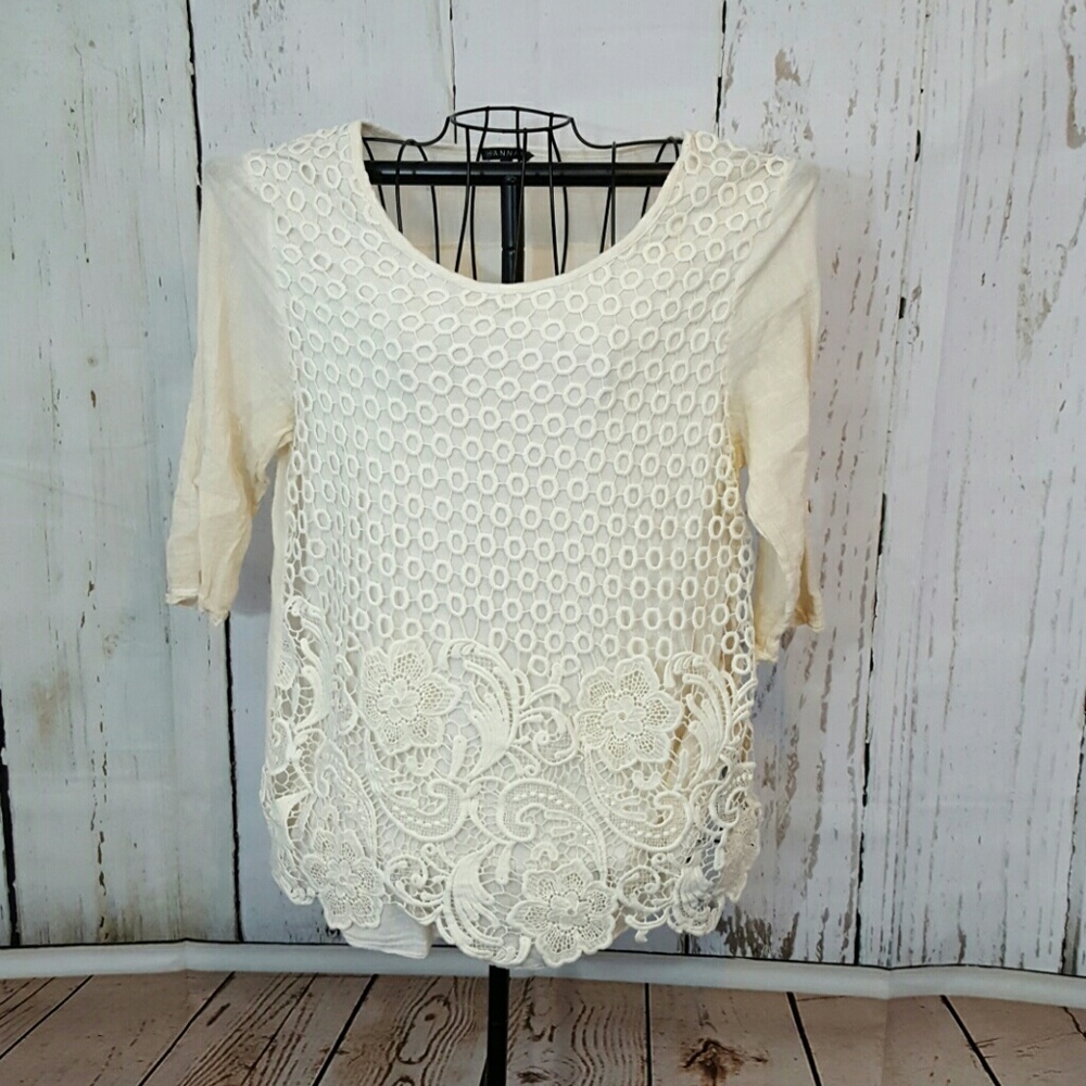 Hannah White Lace Top, Size L