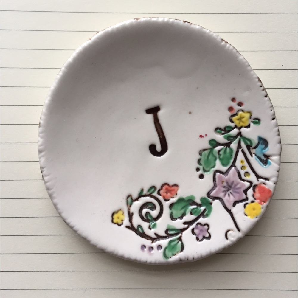 Anthropologie Monogrammed Trinket Plate