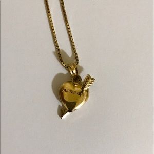 SOLD. Supreme New York 14kt Gold Heart/Arrow