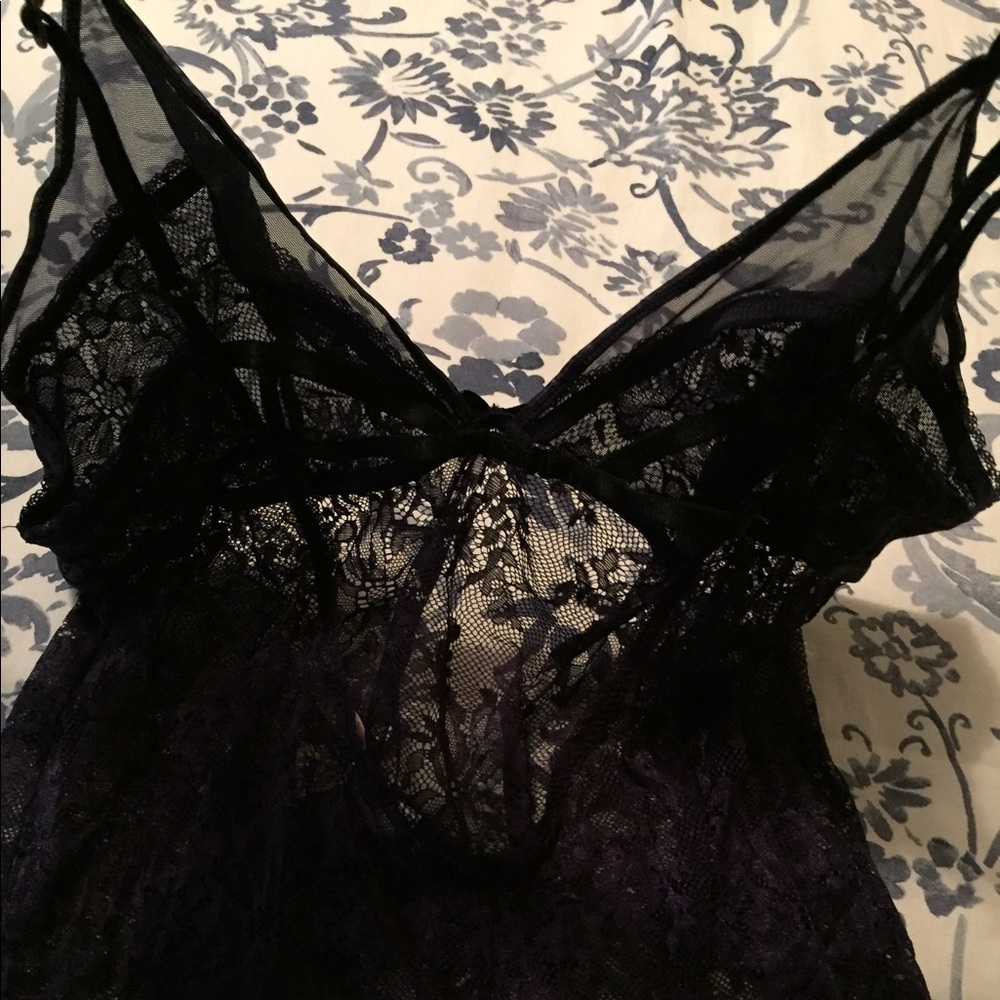 Victoria Secret VERY Sexy dark plum lace gown