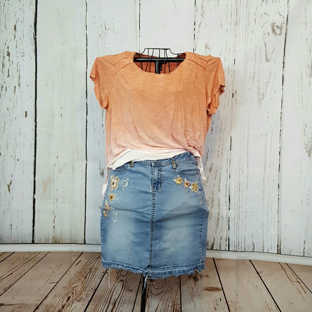 Bandolino Ombre Top Size L + Cute Skirt, Size 13