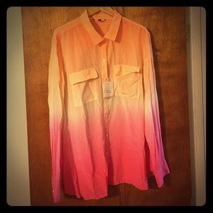 Silk long sleeve button down