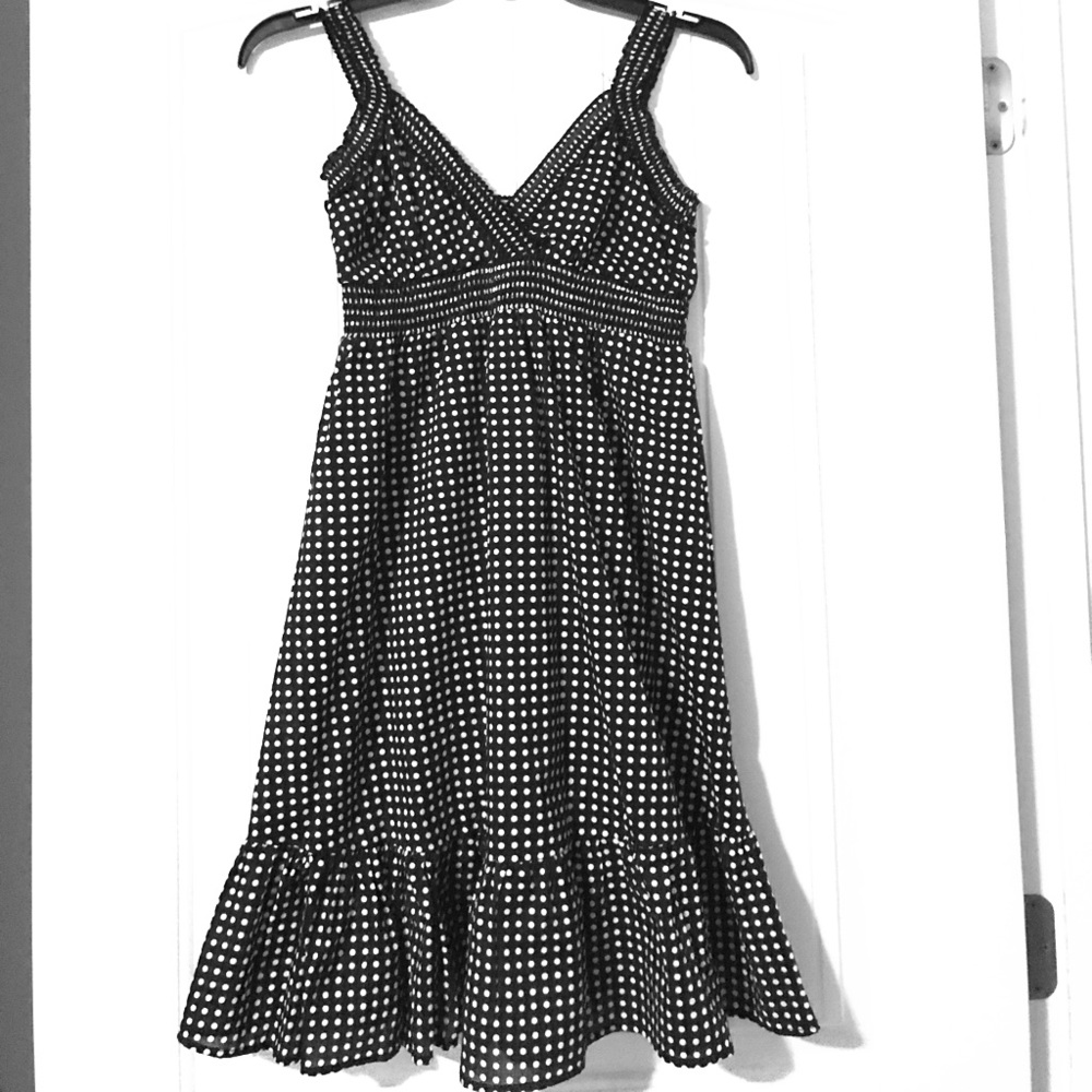 Black and white polka dot dress