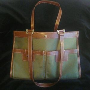 Etienne Aigner Leather & Canvas Handbag